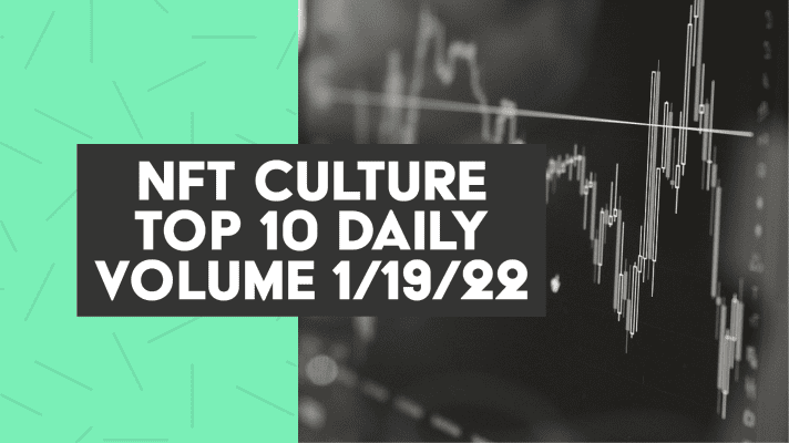 NFT Culture Top 10 Daily Volume 1/19/2022