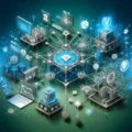 A dynamic and visually appealing header image for a blog post about Web3 solution architecture and blockchain strategy. The image should feature eleme A dynamic and visually appealing header image for a blog post about Web3 solution architecture and blockchain strategy. The image should feature eleme