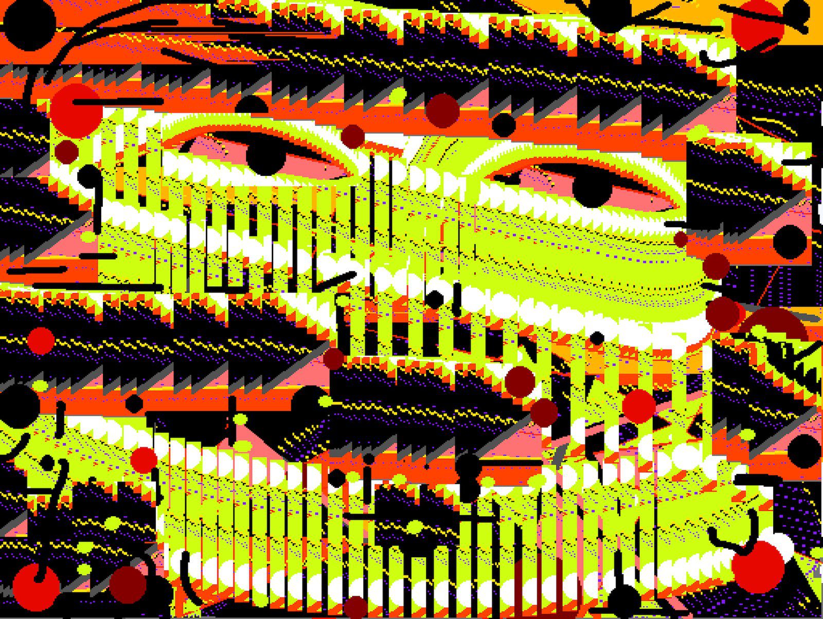 Lee Mullican digital painting restored by Rhizome ArtBase for rhizome net art preservation