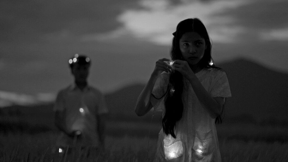 Black-and-white still from Thao Nguyen Phan's Mute Grain (2019), a Centre Pompidou collection work in Unstable Media in the 21st Century at the Hamburger Kunsthalle